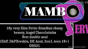 Petite 18+ Brazilian Ebony Angel Chocolatinha Takes First Double Anal in Wild 3on1  
