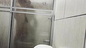 They Spy On Me In Bathroom While I Masturbate With Cousin's Panties