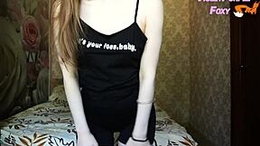 blonde student moans during nipple play leading to shaking orgasm