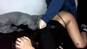 A good wet fuck with bound hairless latina slut cute babe before bed