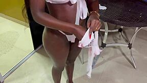 sexy teen masturbates clit in public panties and assfucking pov