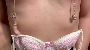 In the story, tennis club teen wears embarrassing panties and anal plug for nipple training