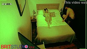 voyeur couple having fun at the party in airbnb