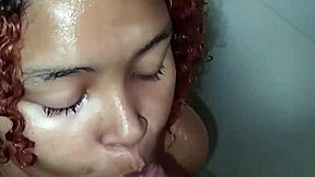 Private bathroom sex with fat wife and big pussy