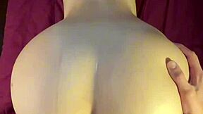 girlfriend spreads perfect ass in doggy style