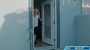 Sweet teen babysitter with big natural tits in college