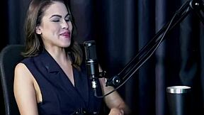 Kamilla Werneck demonstrates her blowjob and sucks Bia Hot's tits in sheer red lingerie