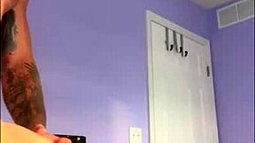 A strong guy passionately cums inside a petite girl's tight pussy in close up view