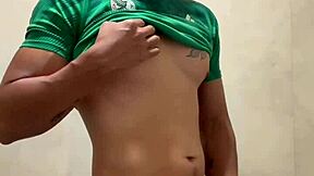 Mexican Footballer Masturbates in Gym Bathrooms Solo