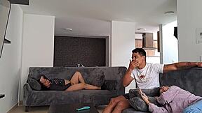 My Girlfriends Petite Colombian Stepmother Sucks My Cock In Lingerie While Wife Is Away