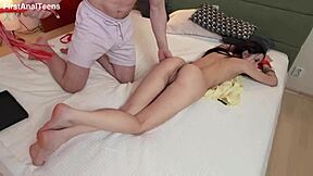 Cute teen's anus stretched roughly