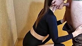 stranger fucks slim brunette with tight tits 😍