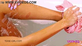 sexy college student takes a bath