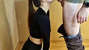 stranger fucks slim brunette with tight tits 😍