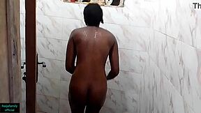 African Petite Teen Takes Bath In Homemade Casting Scene With Alice NF