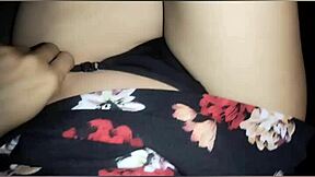 teen gets horny on the street climbs into boyfriend's car but touches herself leaving him wanting to fuck her.