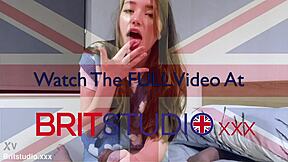 brit teen gives oily handjob at party