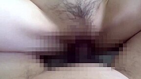 Beautiful Japanese girl caresses pink nipples and clitoris in rough solo fuck!