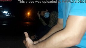 I risk flashing my big cock to the woman at the bus stop. She responds with a blowjob.