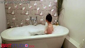British teen gets naughty in the bath with toys 😈