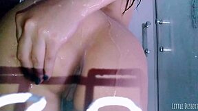 Sexy college girl spanks ass in shower