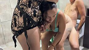 i'm at home, my stepsister is with her latina friend, i go and fuck them both hard.