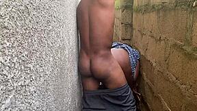 Black BBW With Huge Ass And Big Clit Gets Monster Cock In Small Corner