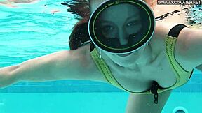 hot blowjob by the poolside with wet pussy