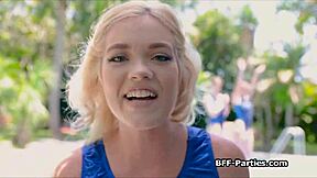 wow, three gymnasts blowing cocks outdoors!