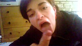 emma kees, that emo teen, deepthroats my cock like a pro