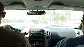 curvy blonde bends over for blowjob and deepthroat on monster cock to facial