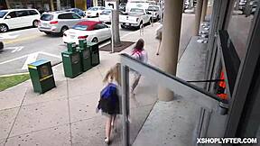 teen 18+ redhead's shaved pussy rammed hard in cowgirl and bent over positions