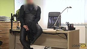 agent can't wait to push his cock into blanche's cute pussy