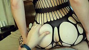 I'm a hot student giving a blowjob and getting fucked dogstyle until creampie