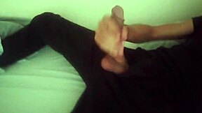 Horny Guy in Black Pants, Jerking Off After Work