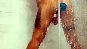 Hot teen gets super horny in the shower playing with her dildo!