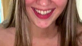 That hot babe gives an amazing POV blowjob with her big tits