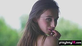 Gloria Sol Strips Naked Outdoors