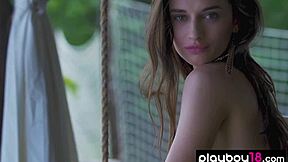 Gloria Sol Strips Naked Outdoors