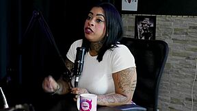 Client orders dog to lick, enjoys big dick man.