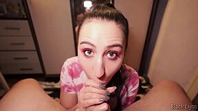 I get vape and blowjob from stunning black lynn pov