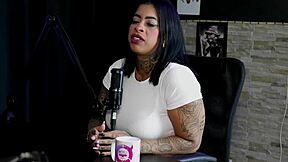 Client orders dog to lick, enjoys big dick man.