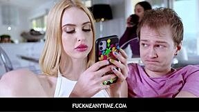 Step brother uses phone addicted sister's body for pleasure - chloe cherry 😈