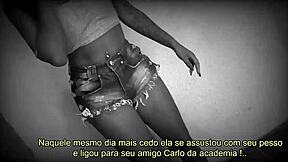 i love how this athletic brazilian mulata with big ass and tits licks and rides in dorm with muscular dotado safado