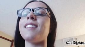 I have a newbie in glasses who can't get enough of my cock.