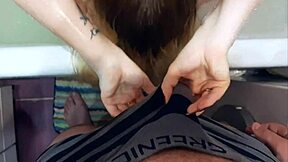 Jerking Off In Bathroom, Cum On Her Hair 😎