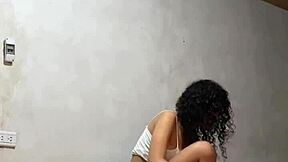 spy cam catches busty colombian student undressing on public study trip.