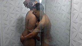 passionate hot shower with my beautiful chubby stepsister