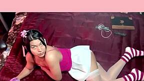 Little cute femboy ladyboy from mexico in a casual setting