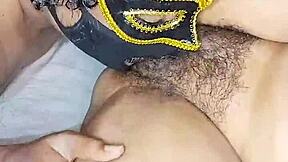 licking very hot desi indian bhabhi's hairy pussy in homemade video